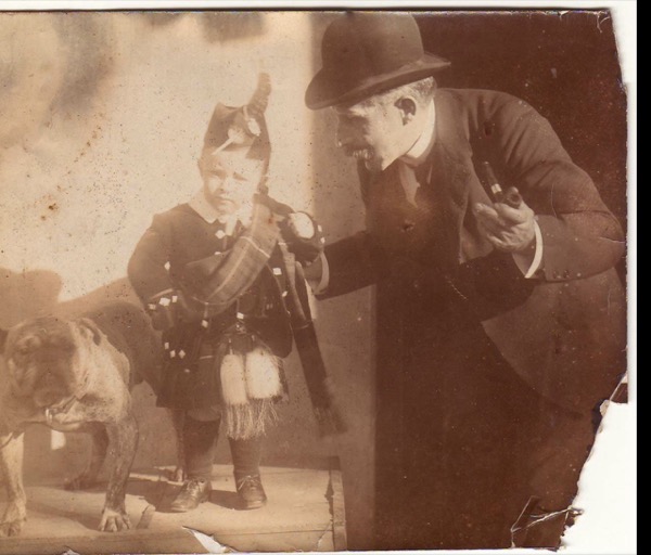 James Clark with young Colin Clark and the family dog